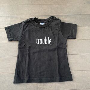 Black Kids Tee T-shirt with 'Trouble' Design
